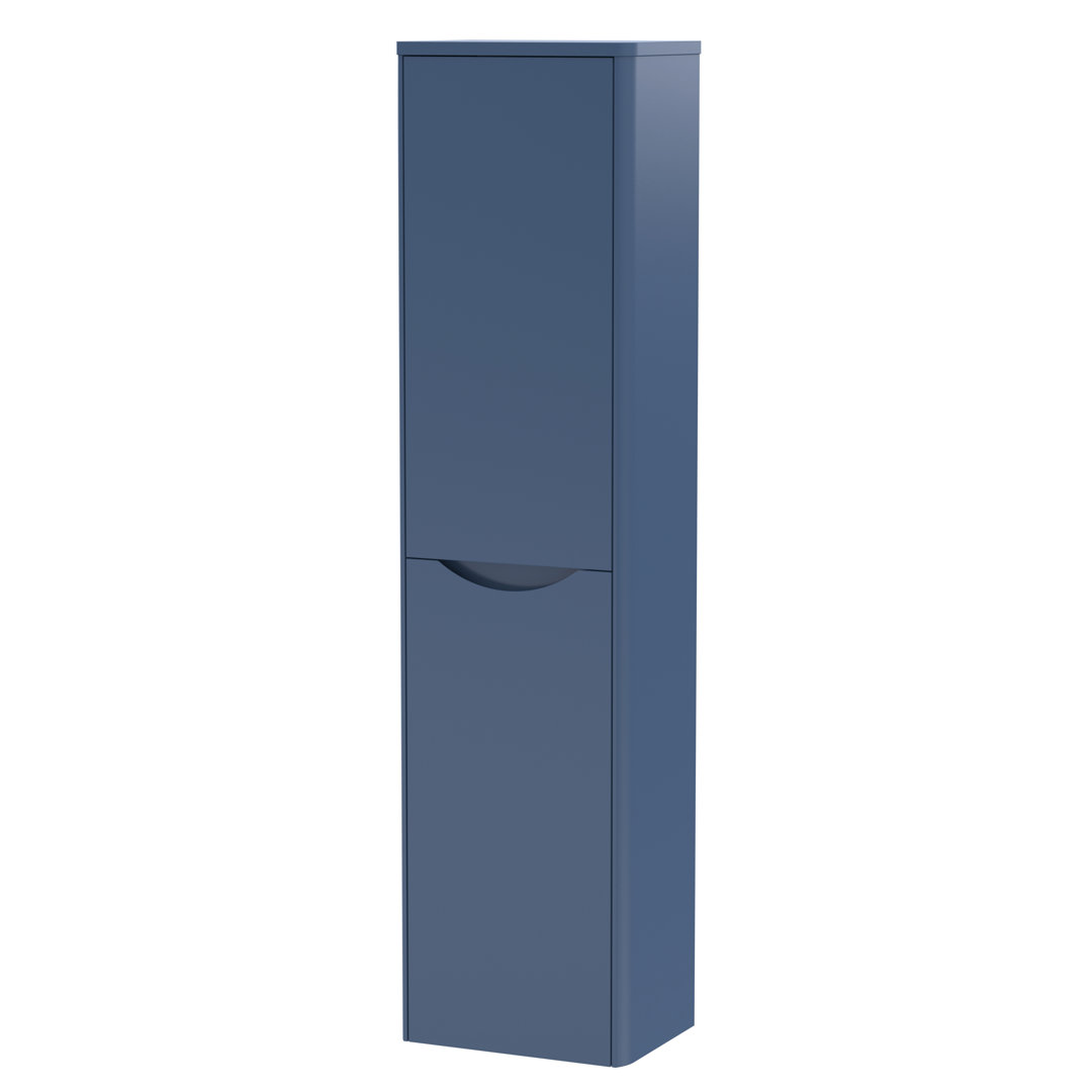 Nuie Lunar 35.6Cm W x 139.2Cm H x 25.3Cm D Wall Mounted Tall Bathroom Cabinet Satin Blue 139.2cm H X 35.6cm W X 25.3cm D